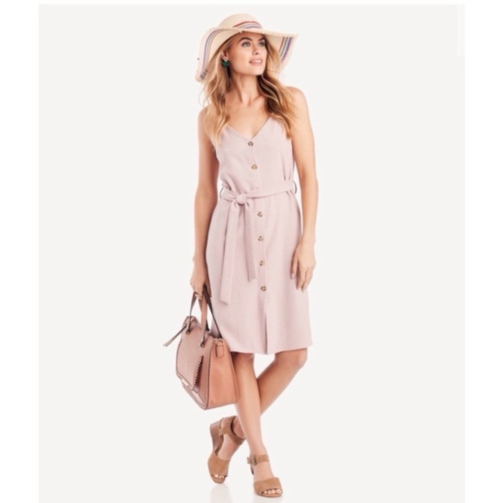 NWT bishop + young Lavender Button-Down Midi Dress